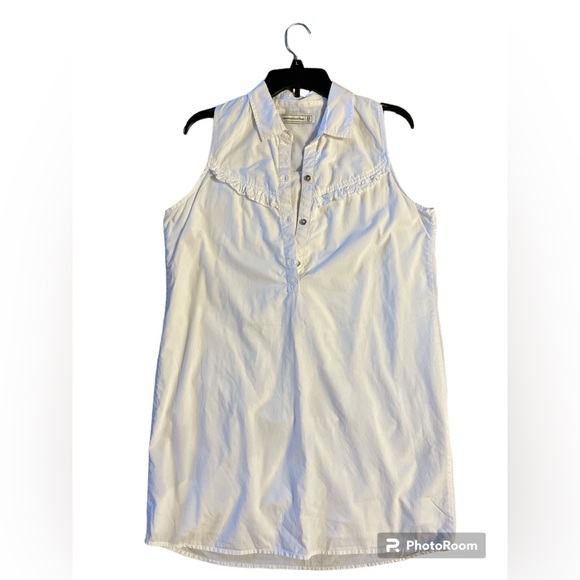 Abercrombie & Fitch White Cotton Shirt Dress Size Medium - Picture 2 of 9